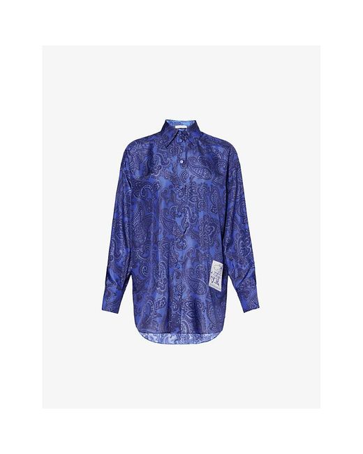 Zimmermann Blue Ottie Paisley-print Silk Shirt