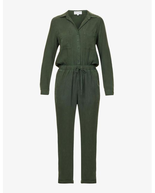 Bella Dahl Relaxed-fit Crepe Jumpsuit in Dark Forest (Green) | Lyst