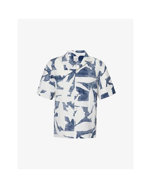 Paul Smith Blue Vaycay Graphic-print Woven-blend Shirt for men