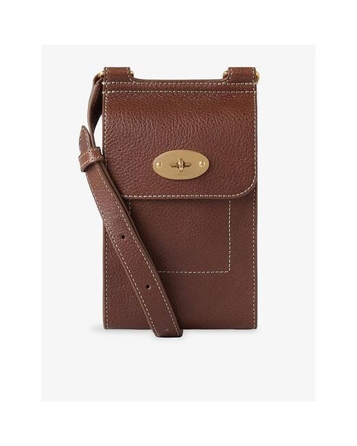 Mulberry Brown Mini Antony Leather Pouch for men