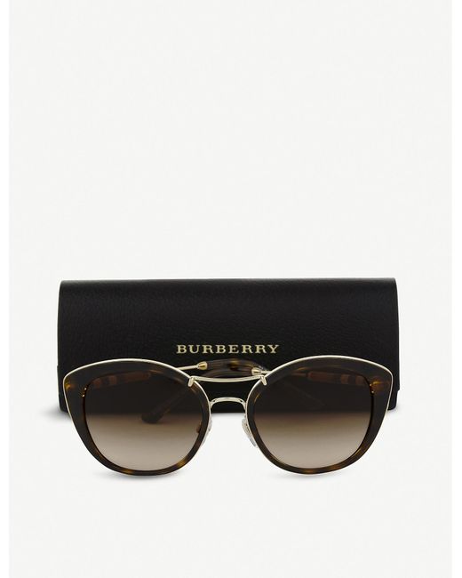 Burberry Be4251 Round Havana Sunglasses in Brown | Lyst