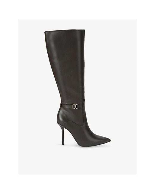 KG by Kurt Geiger Black Heeled Leather Knee-High Boots