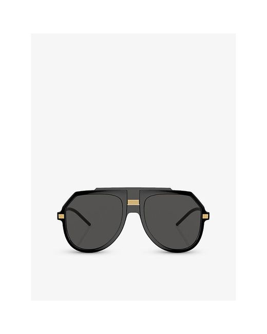 Dolce & Gabbana Black Dg6195 Pilot-frame Injected Sunglasses
