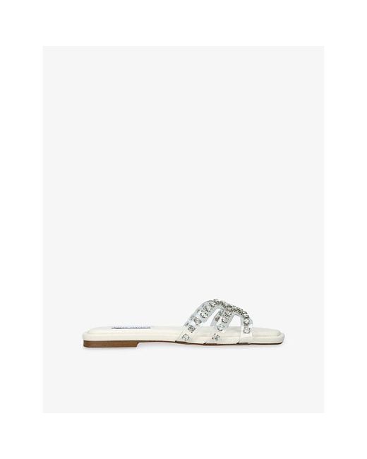 Steve Madden White Loretto 494 Faux-Leather Sandals