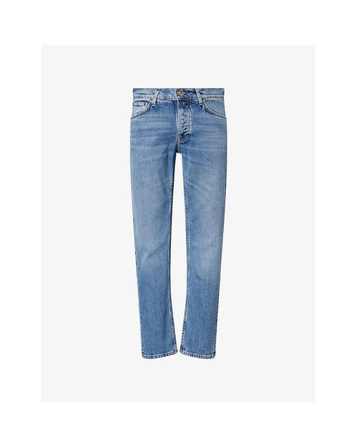Nudie Jeans Blue Solid Ollie Straight-Leg Denim Jeans for men