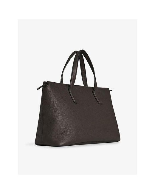The Row Black Marcel Leather Top-Handle Bag