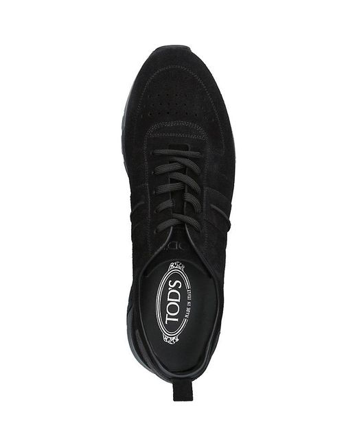 Tod's Black Urban Spotivo Suede Trainers for men