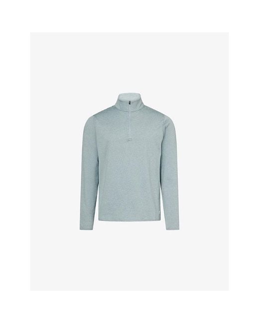 vuori Blue Ponto 1/2 Zip Mock Neck Jersey Sweatshirt for men