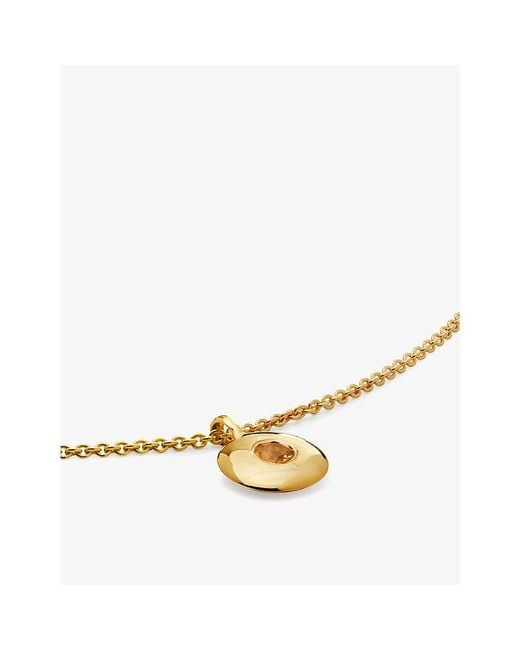 Monica Vinader Metallic November Birthstone 18Ct-Plated Vermeil Sterling- And Citrine Pendant Necklace
