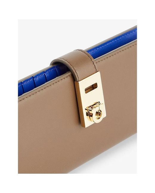 Ferragamo Brown Hug Bi-colour Leather Wallet