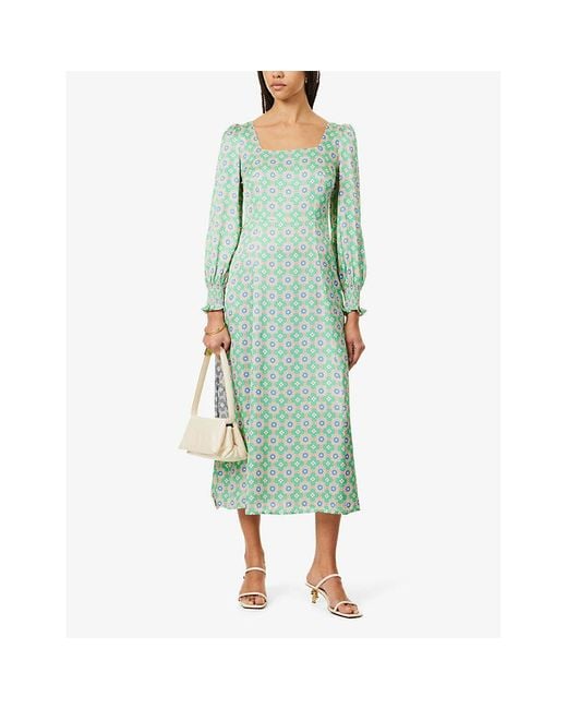 Aspiga Lyla Floral-Pattern Woven Maxi Dress in Green | Lyst UK Aspiga Lyla Floral-Pattern Woven Maxi Dress in Green | Lyst UK