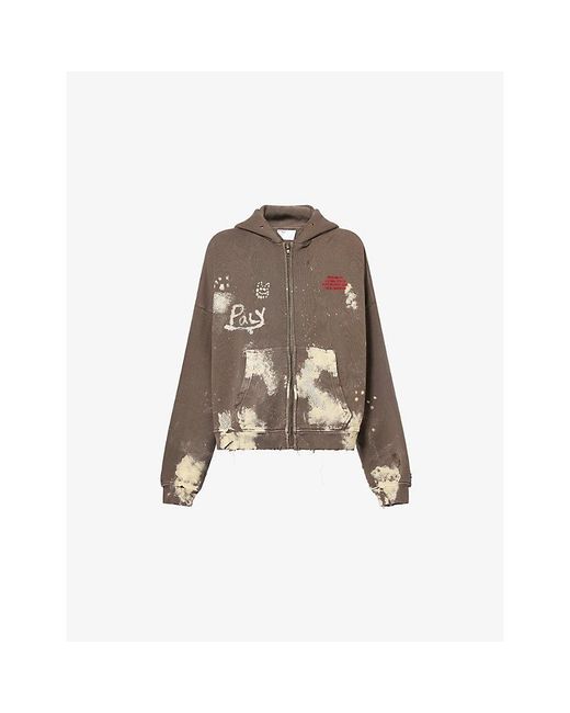Paly Hollywood Brown Been Amess Zip-Up Cotton Hoody for men