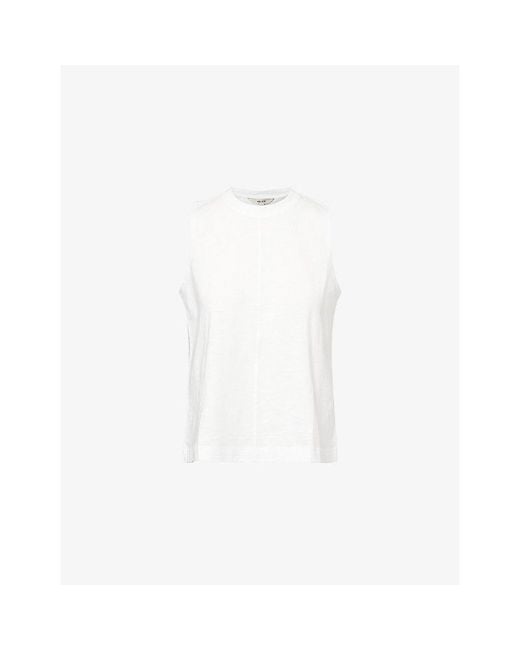 ME+EM White Racerback Swing Cotton Tank Top