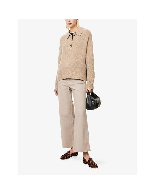 PAIGE Natural Ari Wide-Leg Cotton Trousers