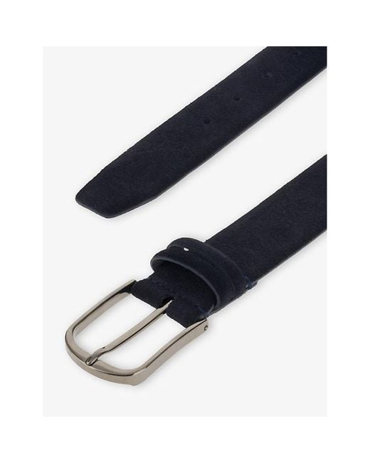 Boggi Blue Printed Suede Belt for men