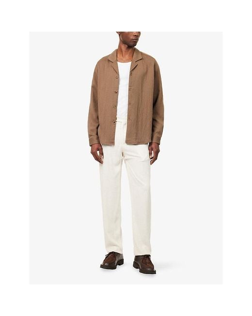 Raith Brown Sergio Long-Sleeve Woven Shirt for men