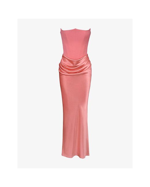 cotton boho maxi dress Ruffle Plunge Stylish dress or the ability to Birthday Party Women's Elegant Color:ROSE GOLD