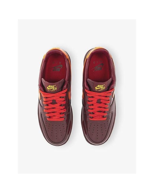 Nike Red Air Force 1 Low Patent-Leather Trainers for men