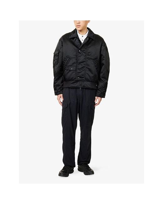 Canada Goose Black Seguin Aviator Spread-Collar Bomber Jacket for men