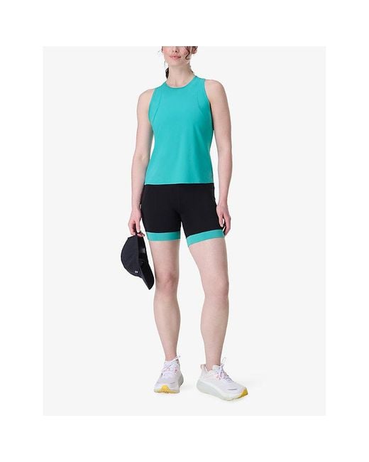 Sweaty Betty Blue Zero Gravity Race Fit Stretch-Woven Vest Top