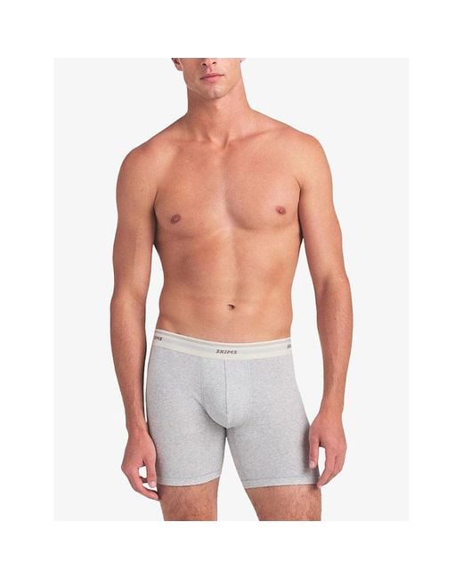 Skims White Cotton Rib 5In Stretch-Cotton Boxer Briefs for men