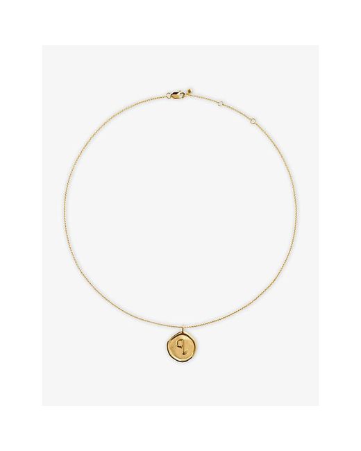 Monica Vinader Metallic Initial Q Stamp 18Ct Vermeil Chain Necklace