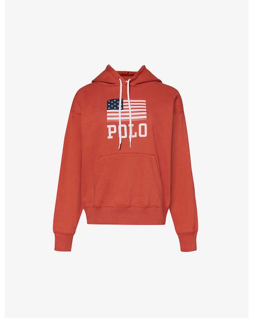 Polo Ralph Lauren Red America Flag-print Cotton-blend Jersey Sweatshirt