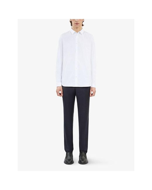 The Kooples White Slim-Fit Cotton-Blend Shirt for men