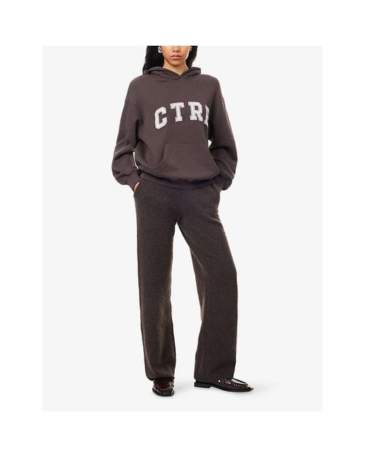 The Couture Club Brown Ctre Relaxed Cotton-Jersey Hoody