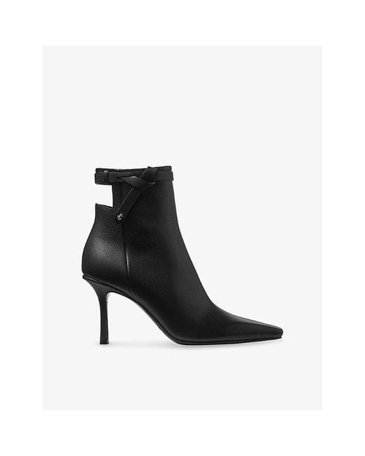 Jimmy Choo Black Camie Ab 85 Leather Ankle Boots