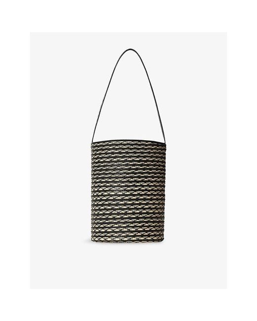 The Row Black Beau Small Raffia Tote Bag