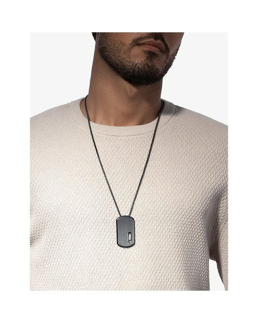 Messika Metallic Move Large Graphite Titanium And 0.14Ct Diamond Pendant Necklace