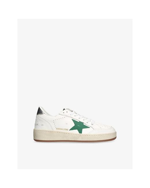 Golden Goose Deluxe Brand White Ballstar 2 Logo-Print Leather Low-Top Trainers for men