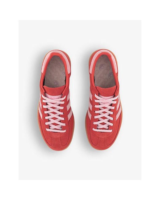 Adidas Red Handball Spezial Suede Low-Top Trainers