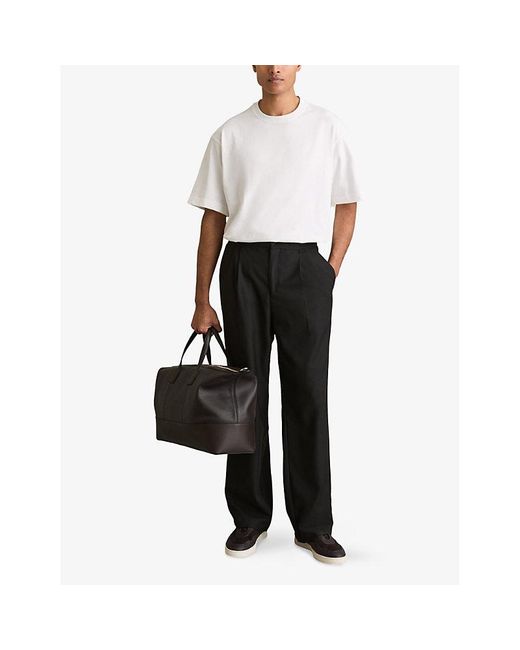 Reiss White Tate Relaxed-Fit Short-Sleeve Cotton T-Shirt for men