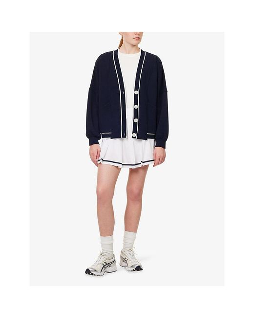 Varley Blue Decker Off-Court Jersey Cardigan