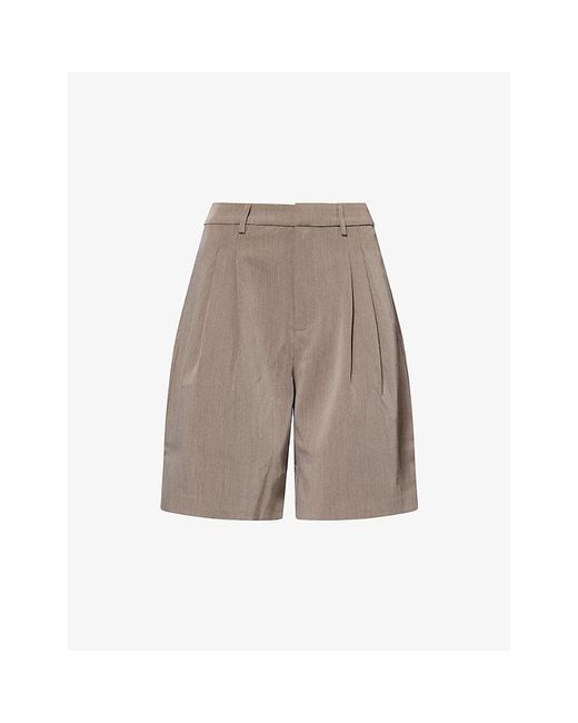 The Couture Club Gray Tailored Longline Woven Bermuda Shorts