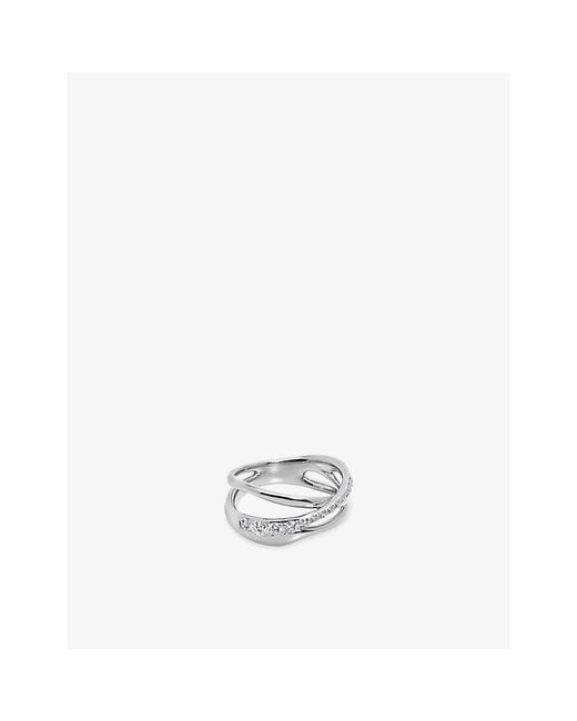 Monica Vinader White Nura Pavé 18Ct Vermeil And Lab-Grown Diamond Ring