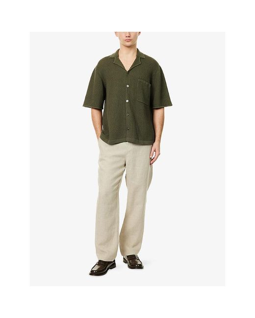 CHE Green El Junco Textured Cotton-Knit Shirt for men