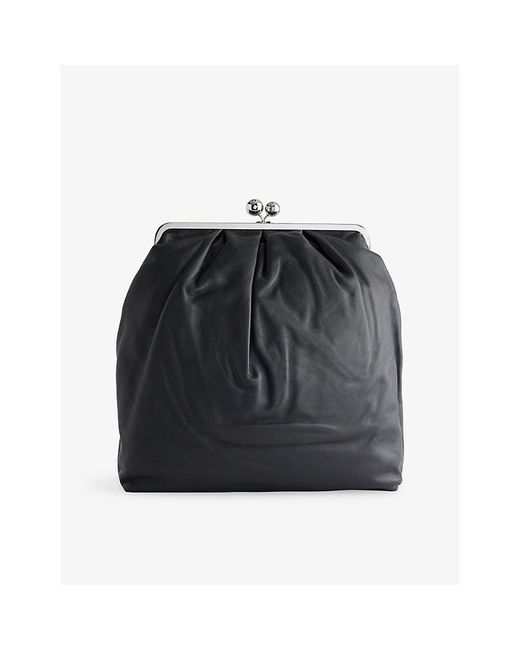 Weekend by Maxmara Black Mirano Clutch Leather Backpack