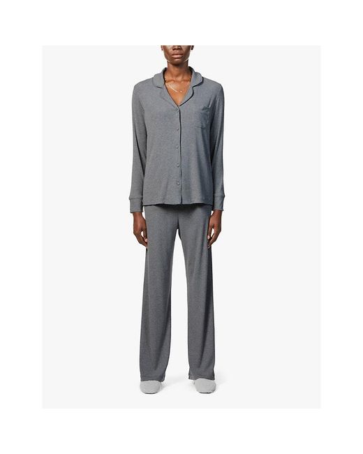 Skims Gray Heather Soft Lounge Stretch-Jersey Pyjama Set