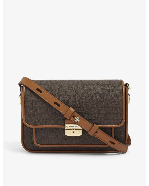 MICHAEL Michael Kors Bradshaw Medium Leather Messenger Bag in Brown Lyst