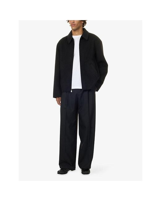 Jonathan Simkhai Black Quinn Zip-Up Wool-Blend Jacket for men