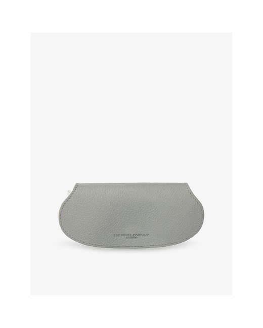 The White Company Gray Leather Glasses Case