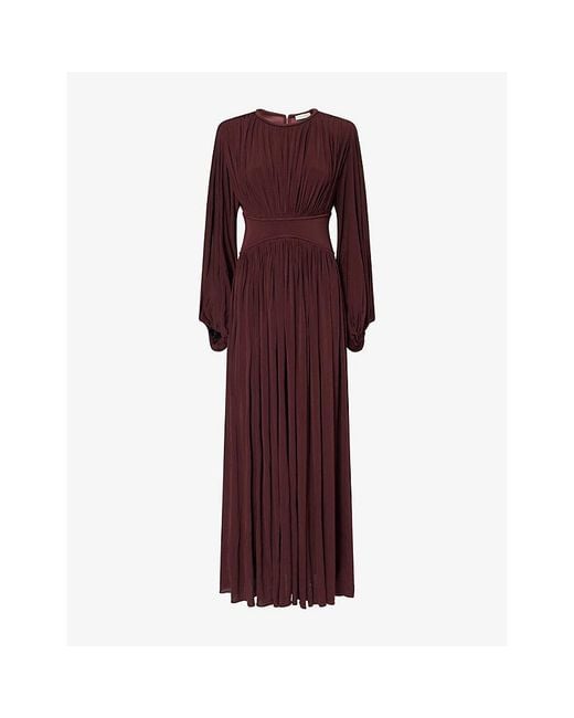 Zimmermann Purple Luna Draped Jersey Maxi Dress