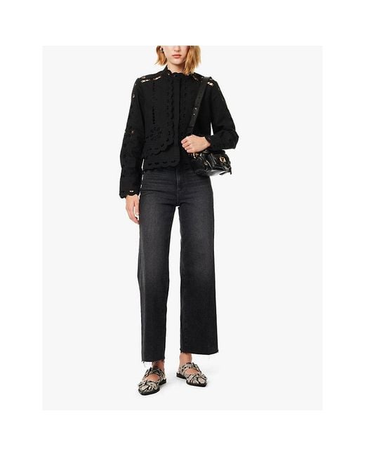 PAIGE Blue Anessa 31' Wide-Leg Denim Jeans