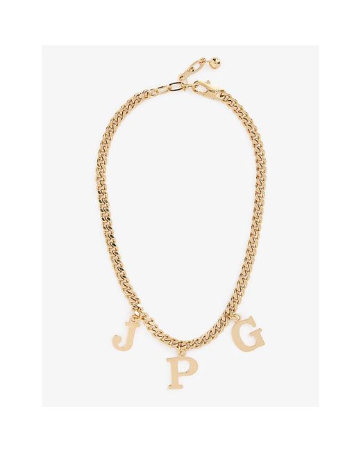 Jean Paul Gaultier Metallic Brand-initial Brass Necklace
