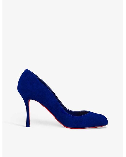 Christian Louboutin Blue Dolly 85 Leather Heeled Courts 5.