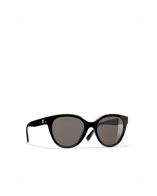 Chanel Butterfly Sunglasses in Black | Lyst UK
