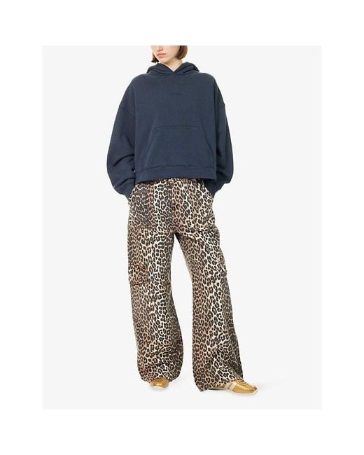 Carhartt Blue Benton Logo-Embroidered Cotton Hoody